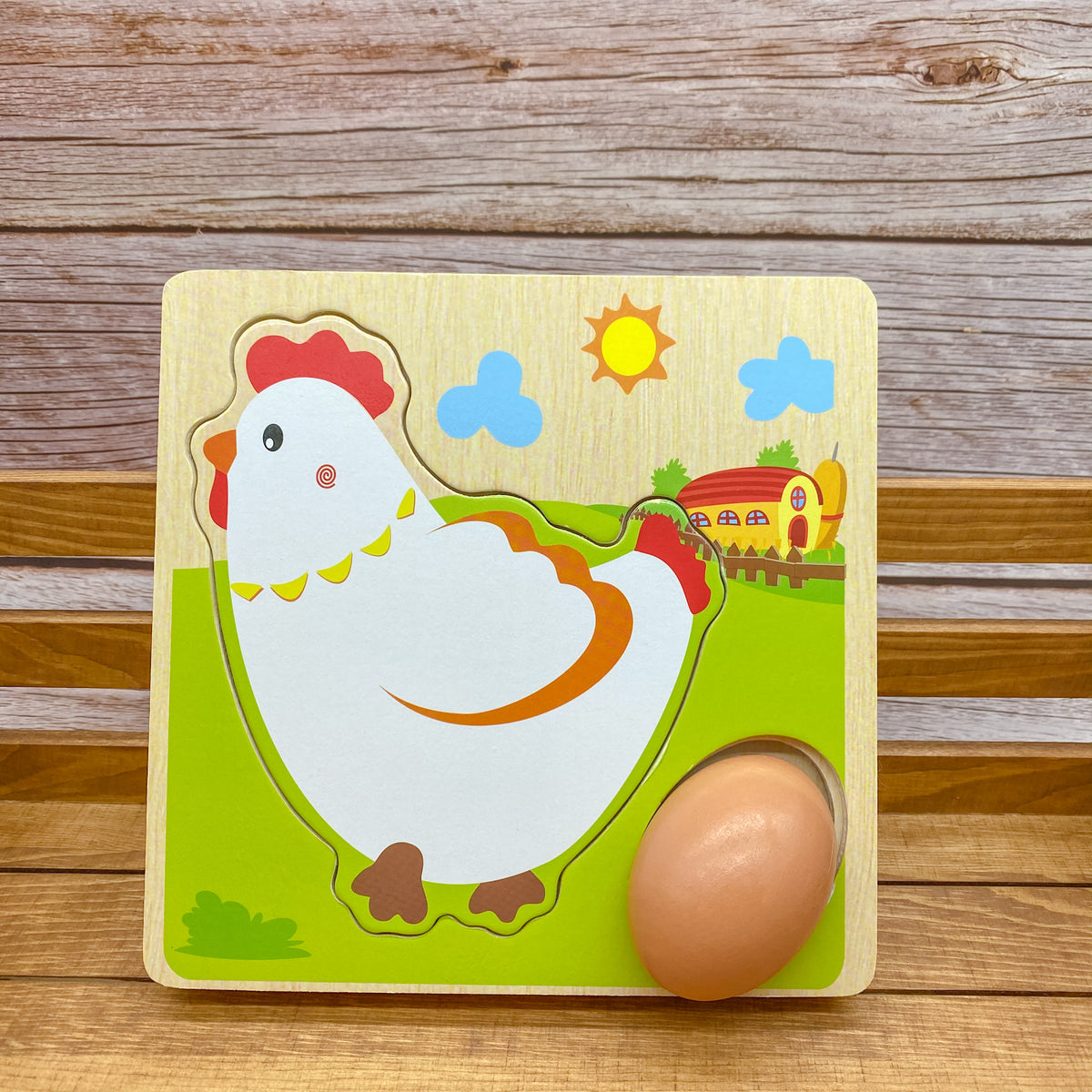 3D Chicken Lifecycle Montessori Wooden Puzzle